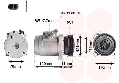 0800K036 VAN Wezel Compressor de aparelho de ar condicionado